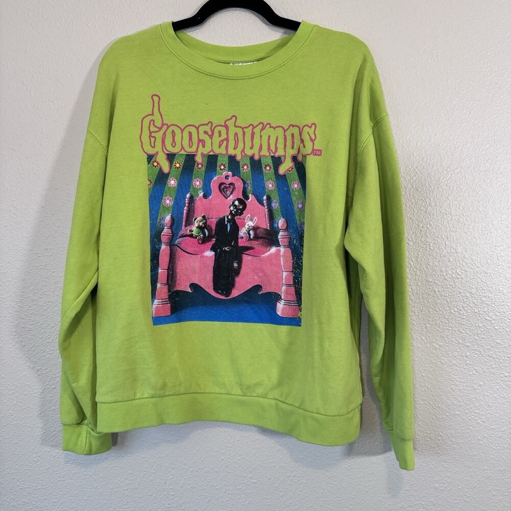 Goosebumps Neon Green Graphic Crewneck Sweatshirt